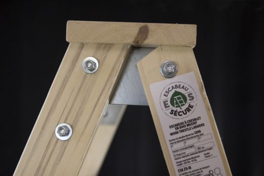 Escabeau à chevalet en bois massif 3 pieds